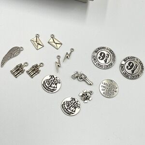 Vintage Harry Potter Style Mixed Charm Silver Tone Wizarding World Set‎ 10pc Y2K